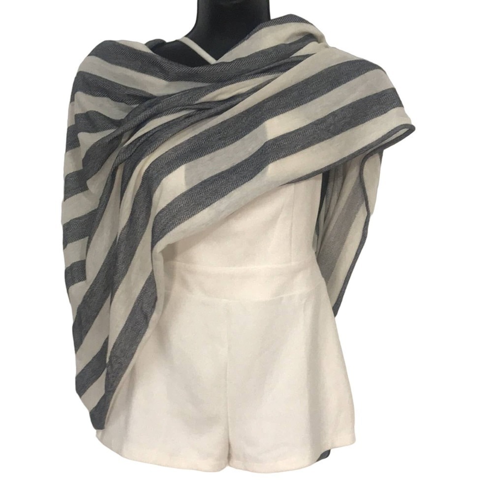 Gap Navy Cream 100% Cotton Infinity Wrap One Size